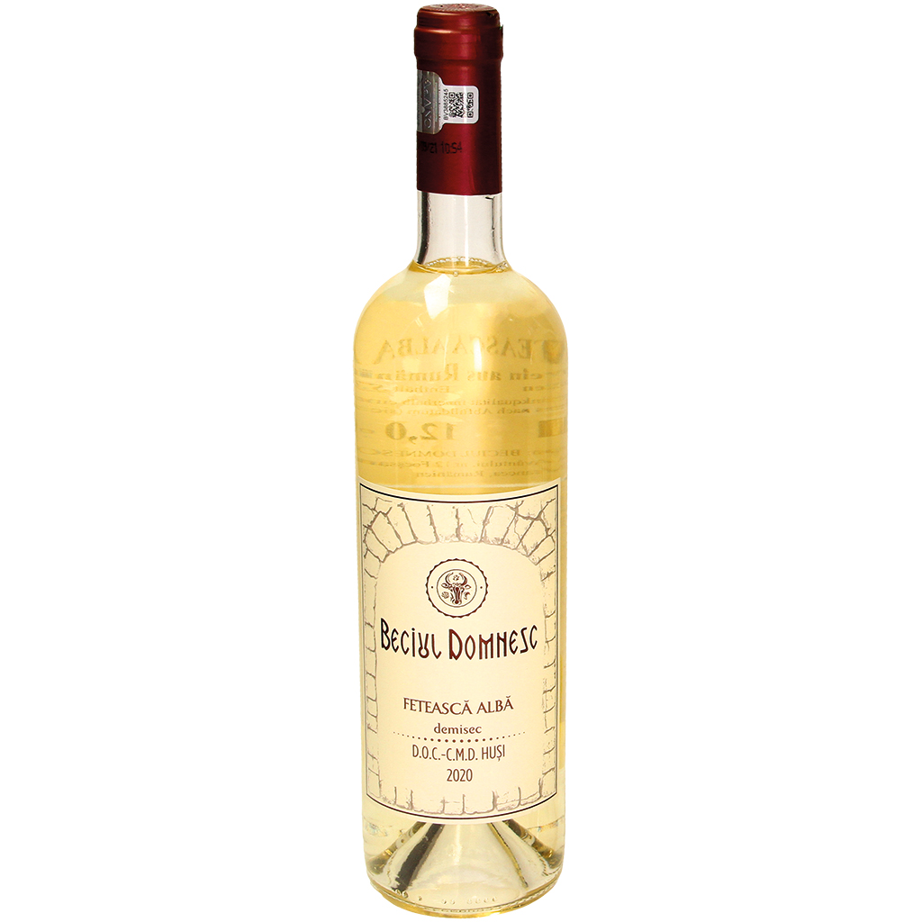 Witte wijn "Feteasca Alba" uit Roemenië, halfdroog, 12 % vol.