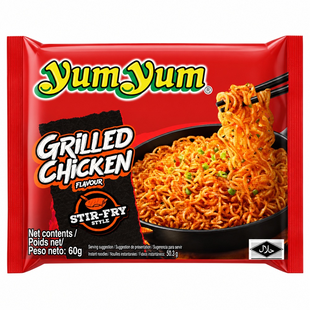 "YUM YUM" Лапша быстрого приготовления со вкусом гриль курицы
