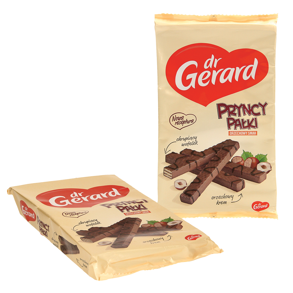 Wafel met crème met hazelnootsmaak (37%) omhuld met melkchocolade