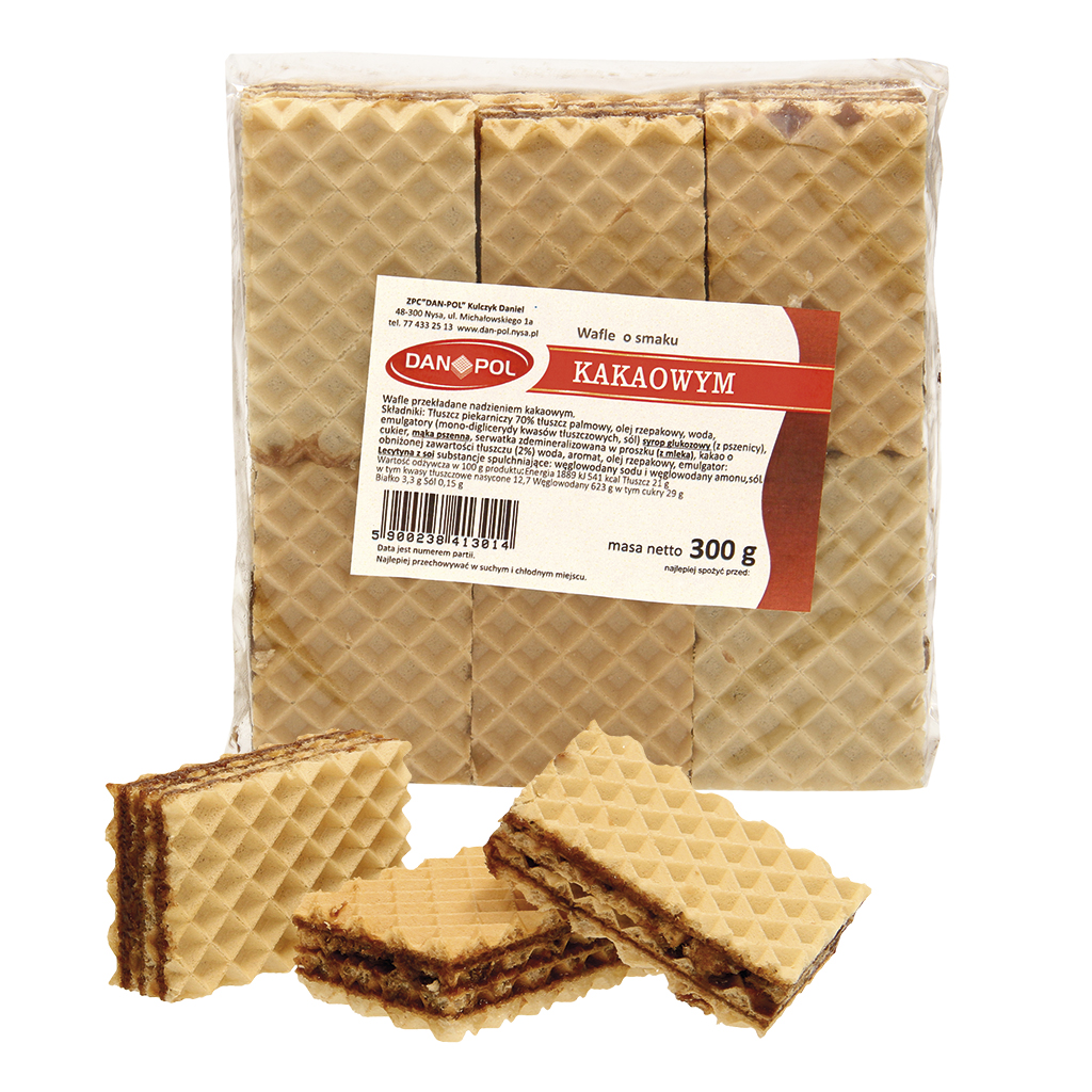 Wafels met 77% crèmevulling met chocoladesmaak