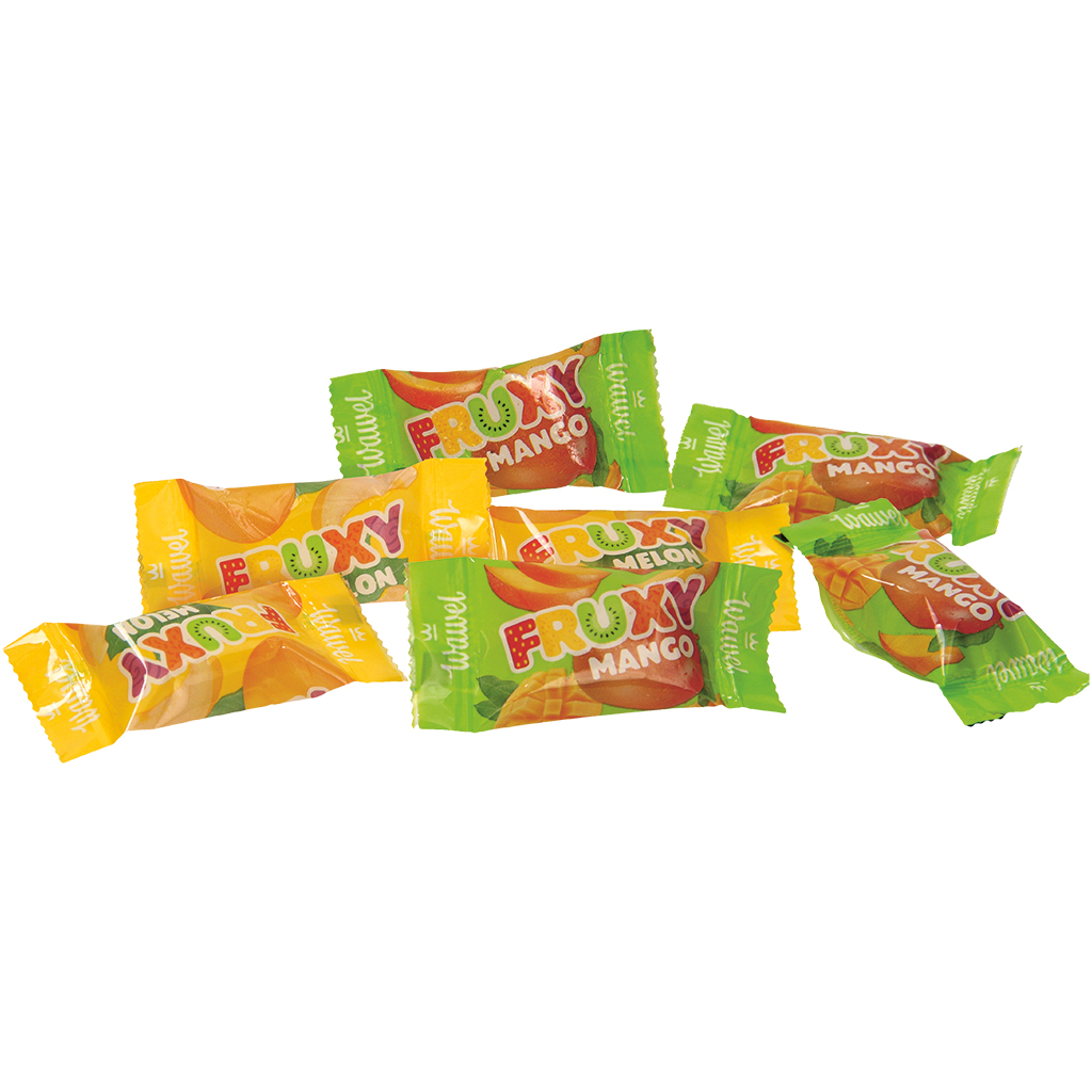 Fruxy Карамель с 25% фруктовой начинкой (вкусы манго и дыни)