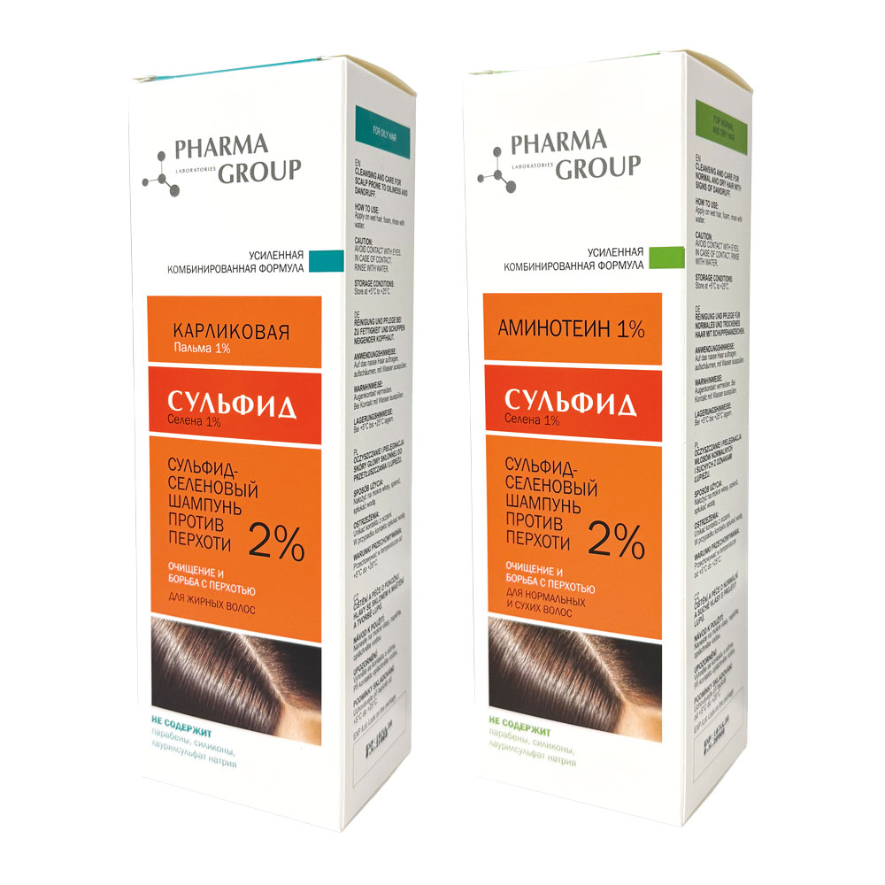 Pharma Group SELENIUM Шампунь против перхоти 2 % селенид селена для волос, 150 мл, различные виды
