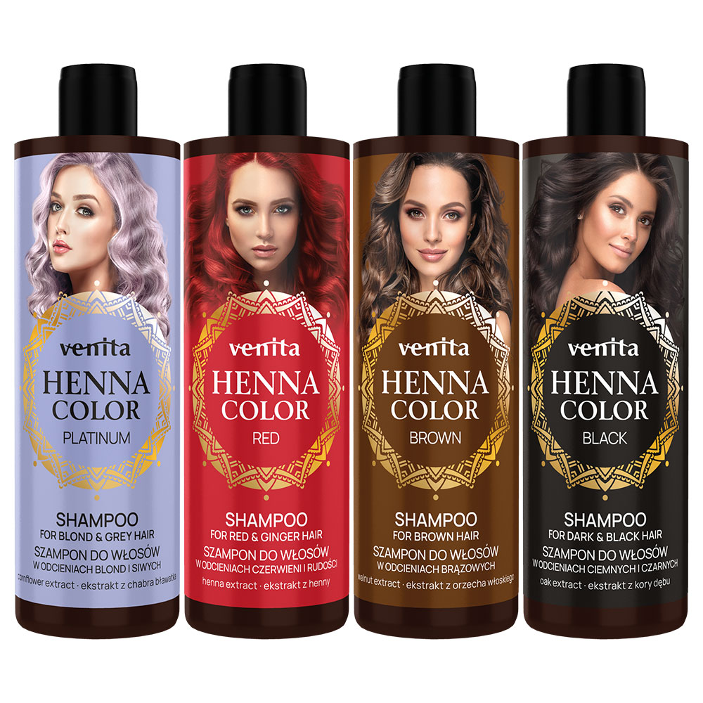 Kleurshampoo Henna, verschillende varianten