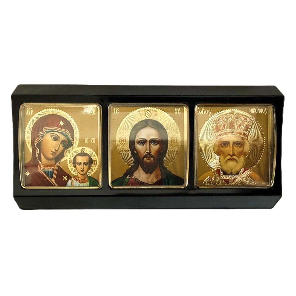 Икона для машины Тройная,  11 x 5,3 см