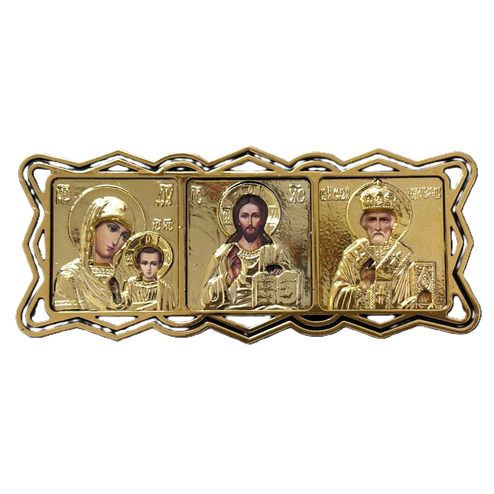 Икона для машины Тройная, 12x5 см