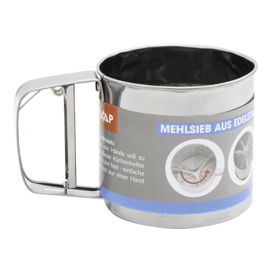 Meelzeef van roestvrij staal, H - 9,5 cm, D - 10 cm