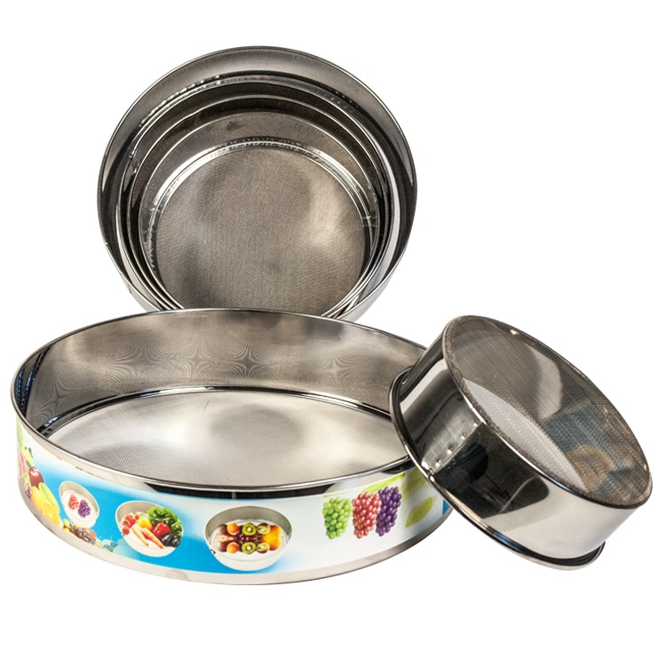 Mehlsieb-set met roestvrijstalen frame, Ø 15 - 27 cm (6-delig)