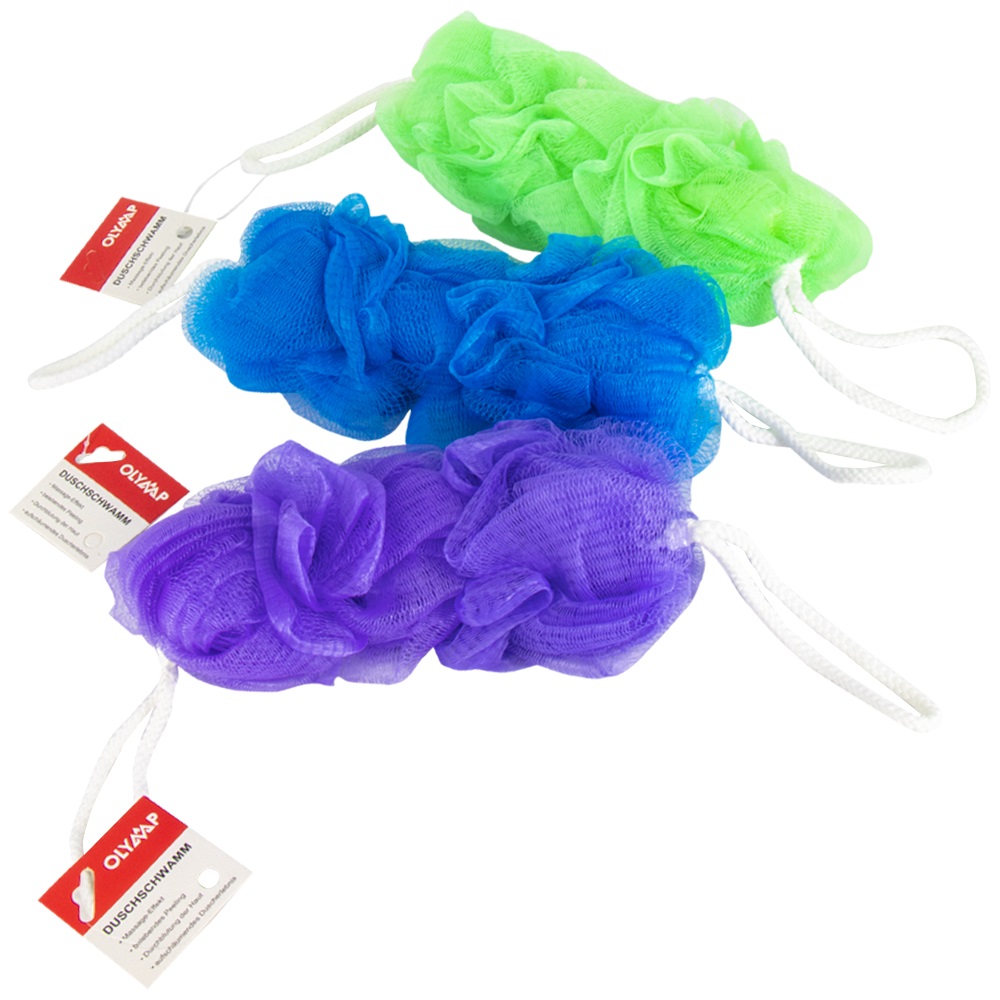 Douche spons met twee handvatten, 24 cm, verschillende kleuren