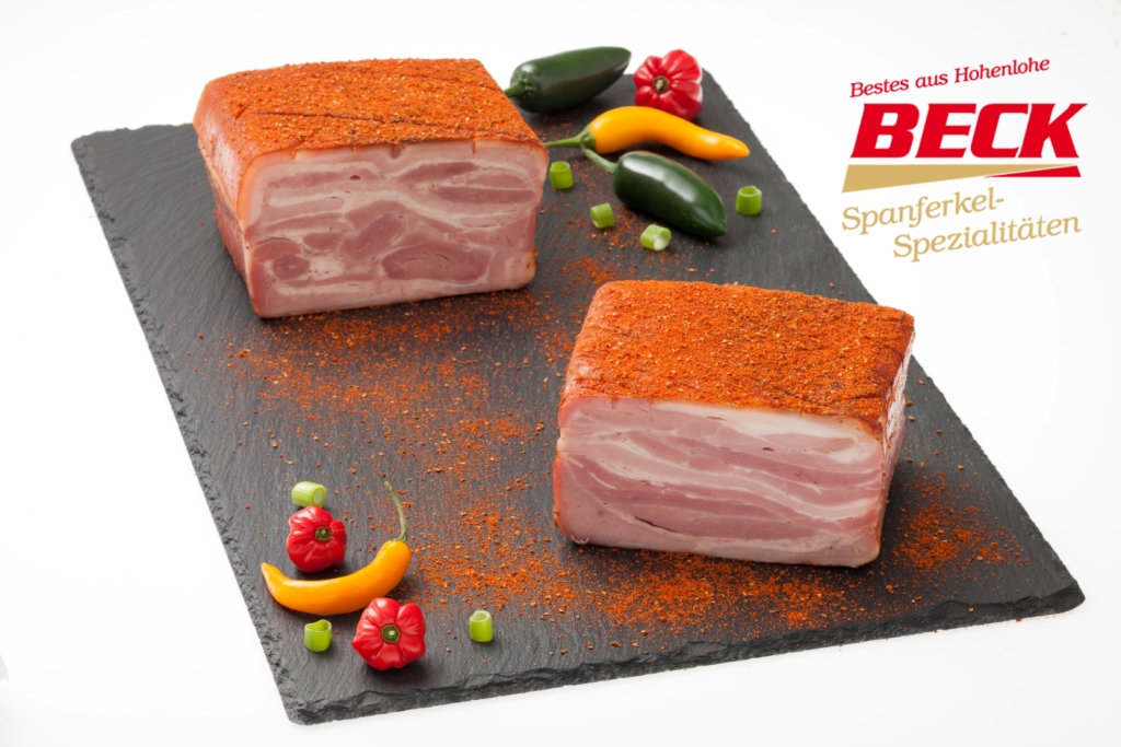 Spanferkel-bacon, gekookt