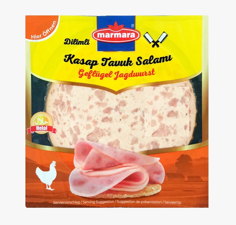 Vleesworst van gevogelte "Jagdwurst" naar Zuid-Duitse stijl