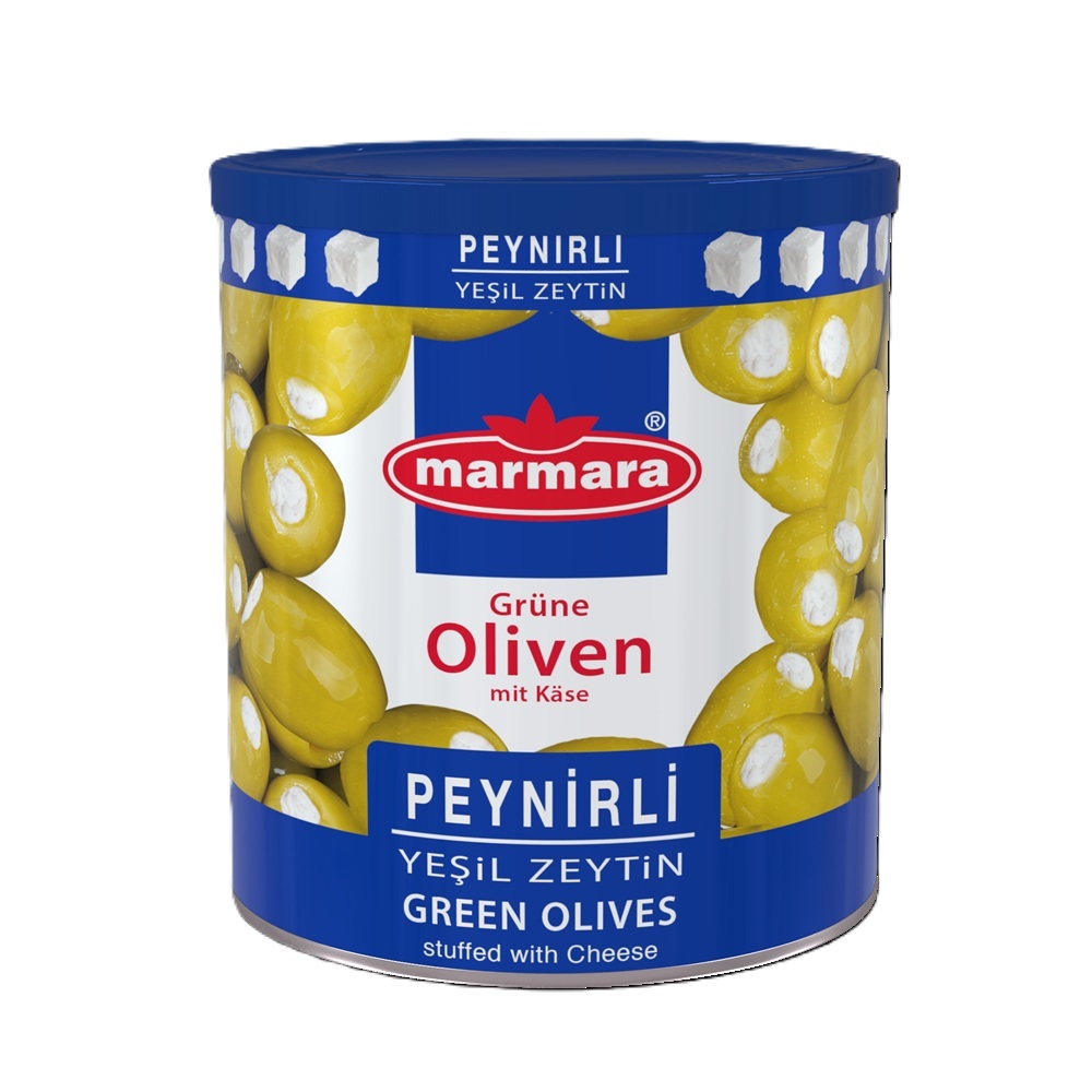 Groene olijven gevuld met roomkaas
