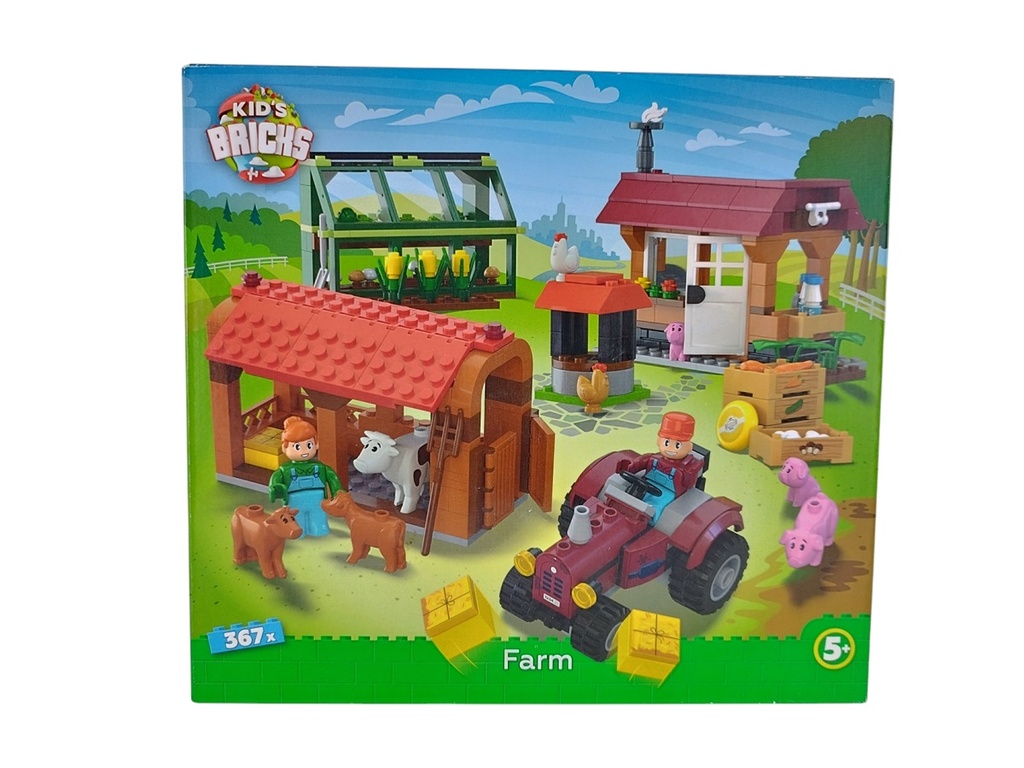 Kinderspeelgoed, bouwstenen-set "Boerderij"
