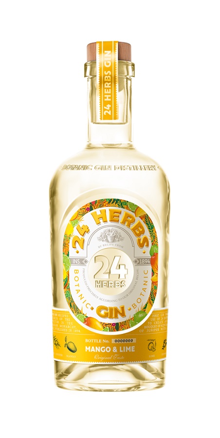 Gin "24 Kruiden" Mango & Limoen, 40% vol.