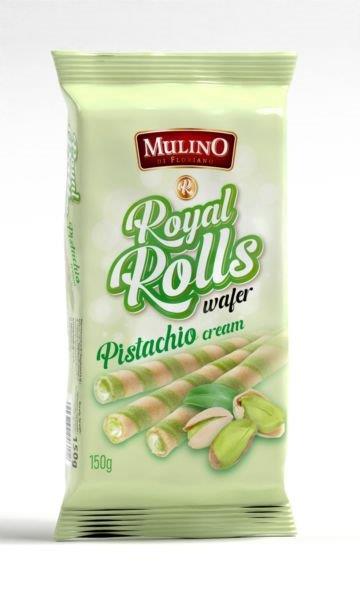 Wafelrolletjes met pistachecrème-vulling