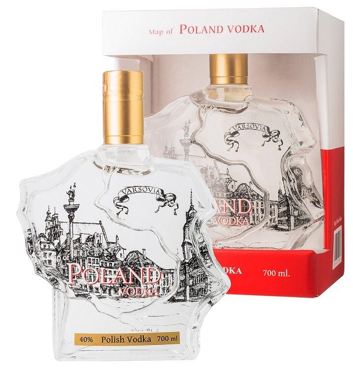 "Warszawa Mapa Polski Clear" Wodka, 40% vol.