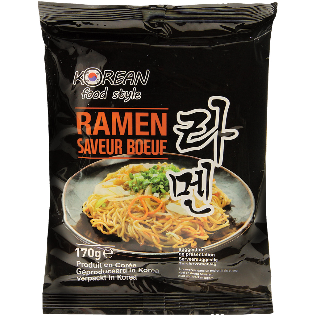 Koreaanse Voedselstijl voorgekookte Ramen Rundvlees