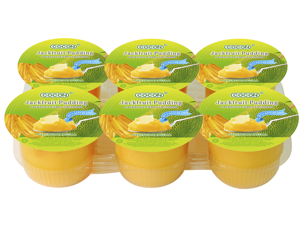 Dessert met jackfruit-gel en nata de coco