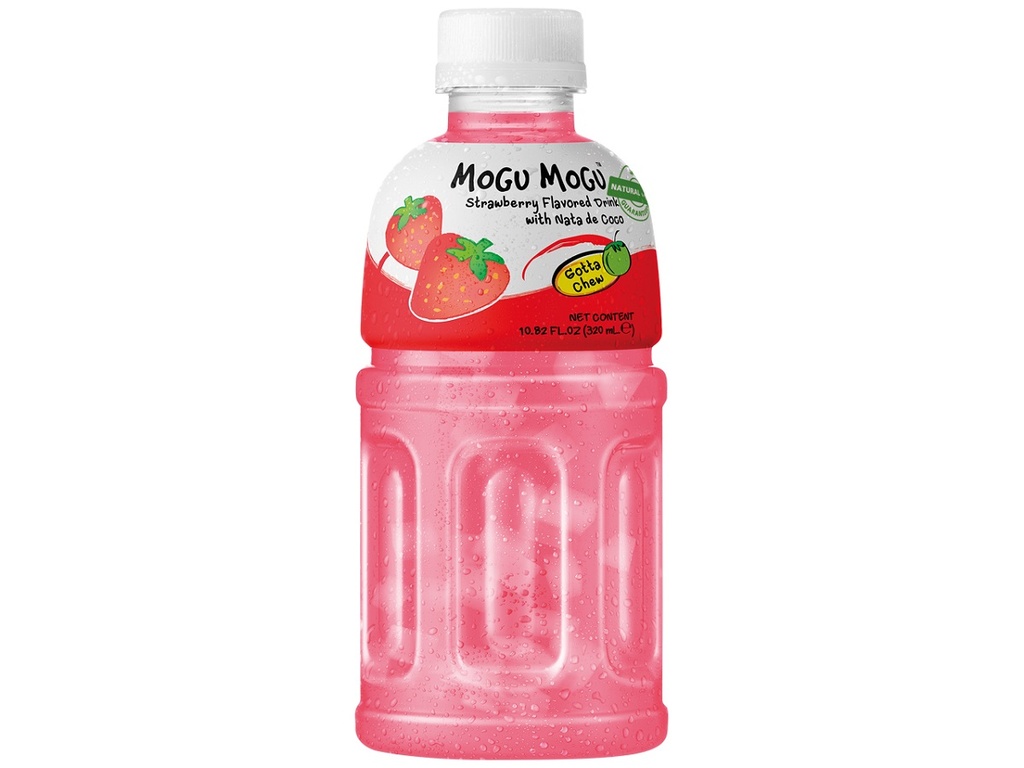 Limonade met aardbeismaak en Nata de Coco