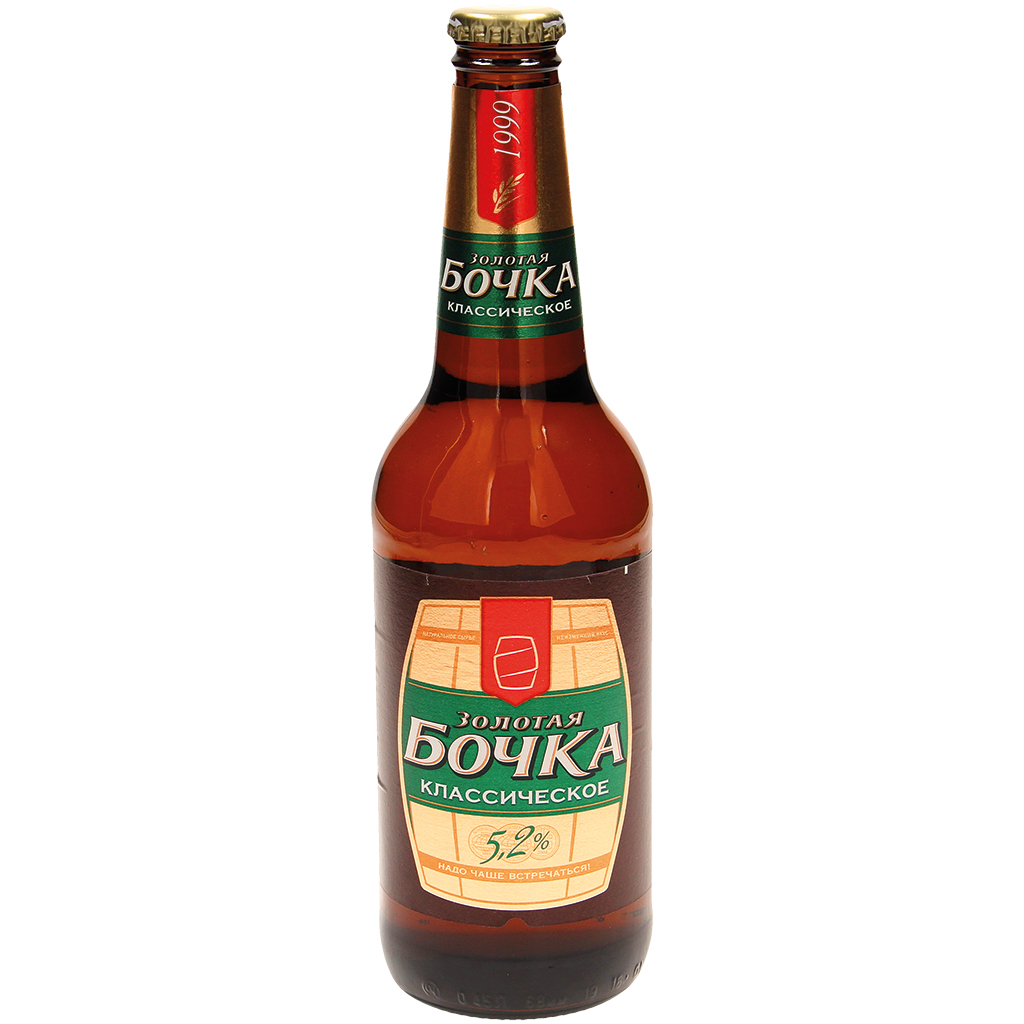 Bier of tapbier "Zolotaya bochka" 4,7% of 5,2% vol. 20x 0,45L