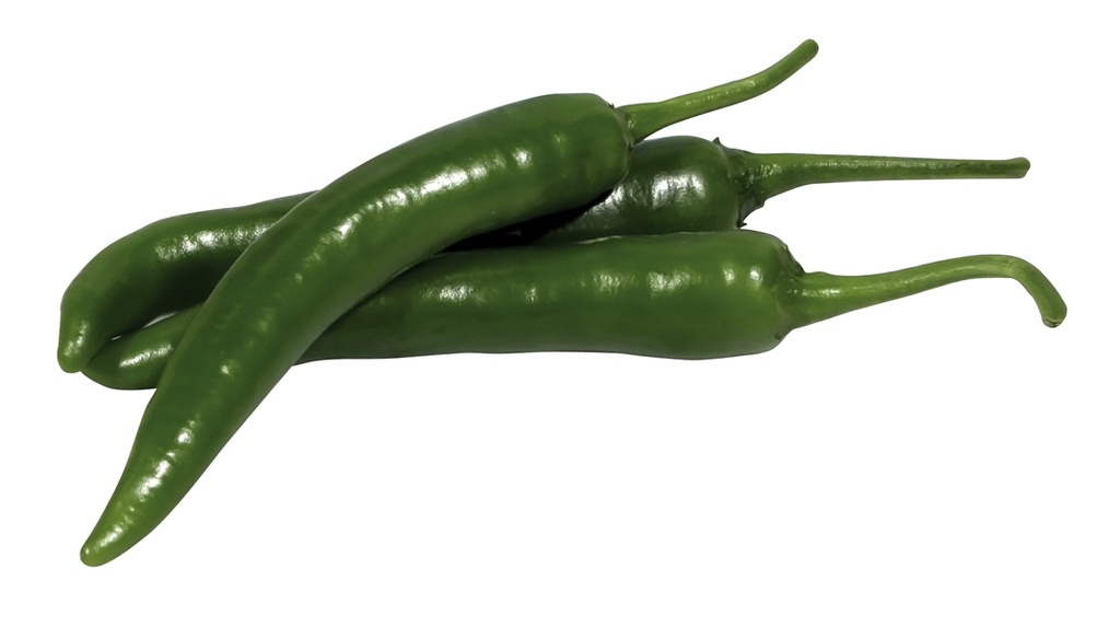 Groene peperoni schaal