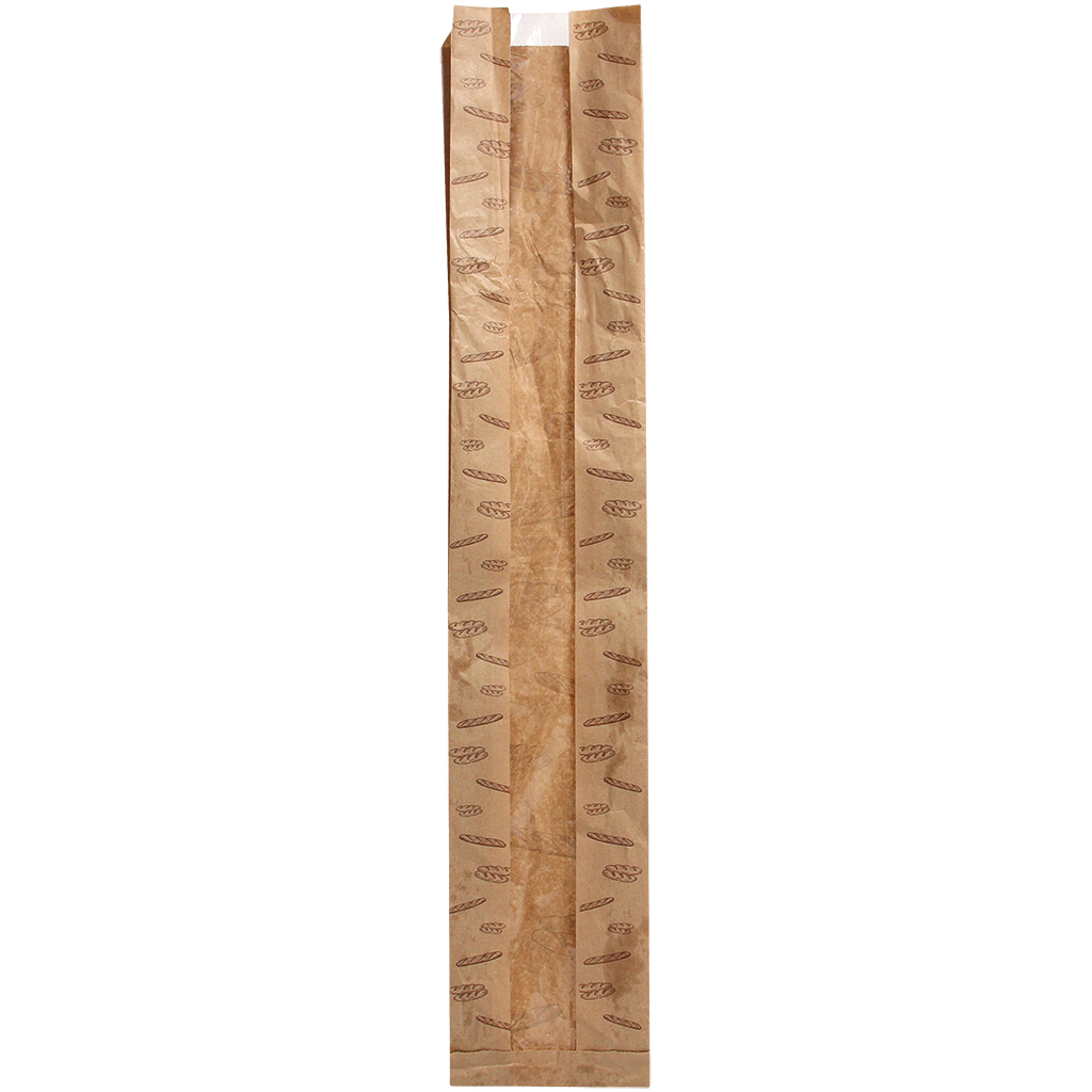 Zichtvenster vouwzakken, 500 stuks, Bruin PEFC, neutraal, Nr. 1261 / 12x5,5x61 cm
