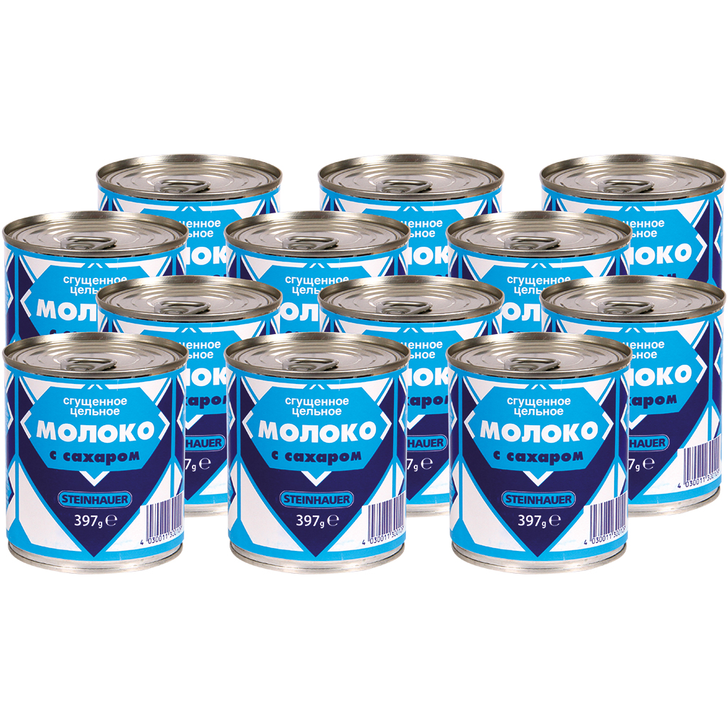 Gezuckerd gecondenseerd melkproduct "Sguschtschonka" 8% vet, Verpakking: 12 x 397g