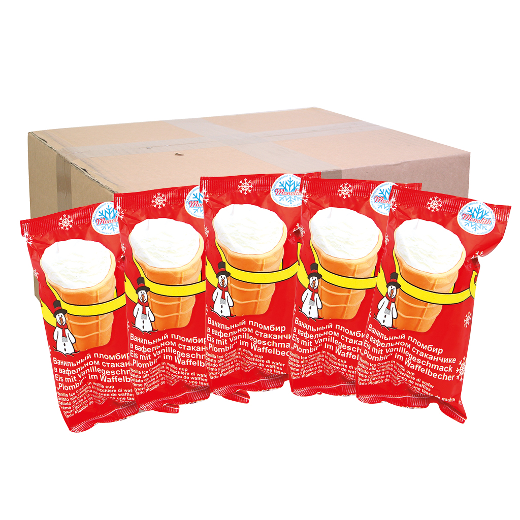 Sparpakket 40 stuks: IJs "Plombir" in een wafelbekertje