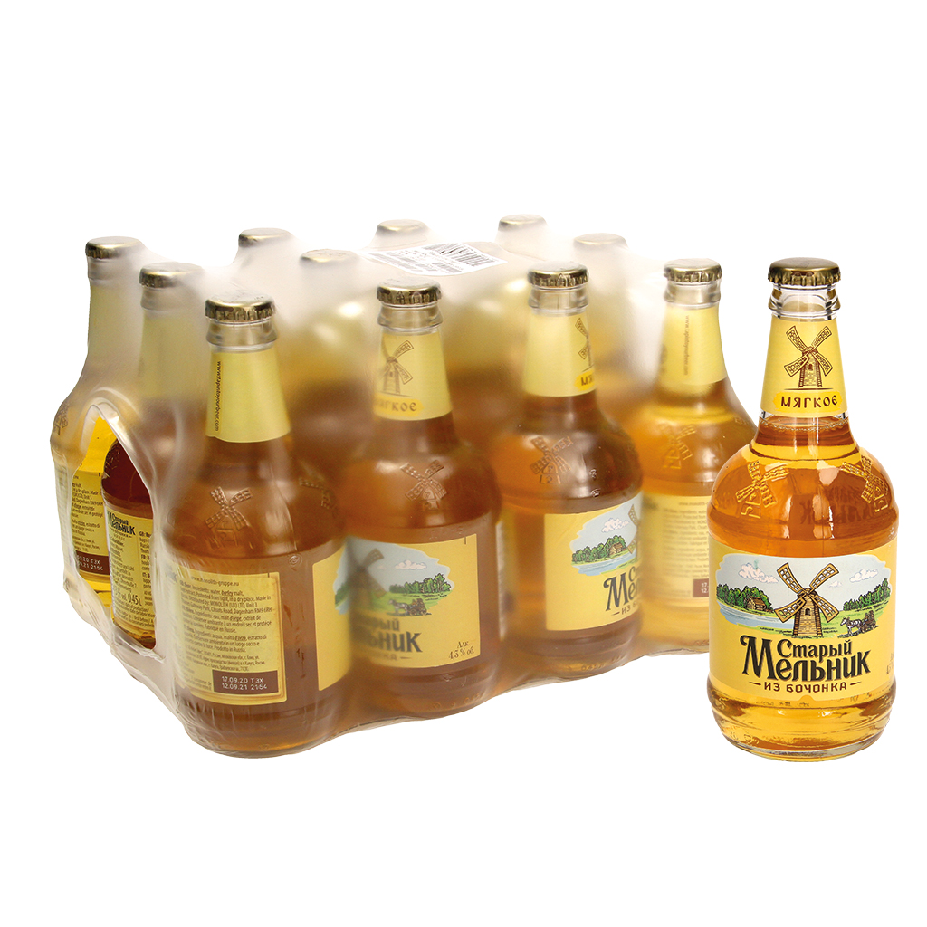 Schankbier "Starij Melnik Mjagkoe" 4,3% vol., 12x 0,45l