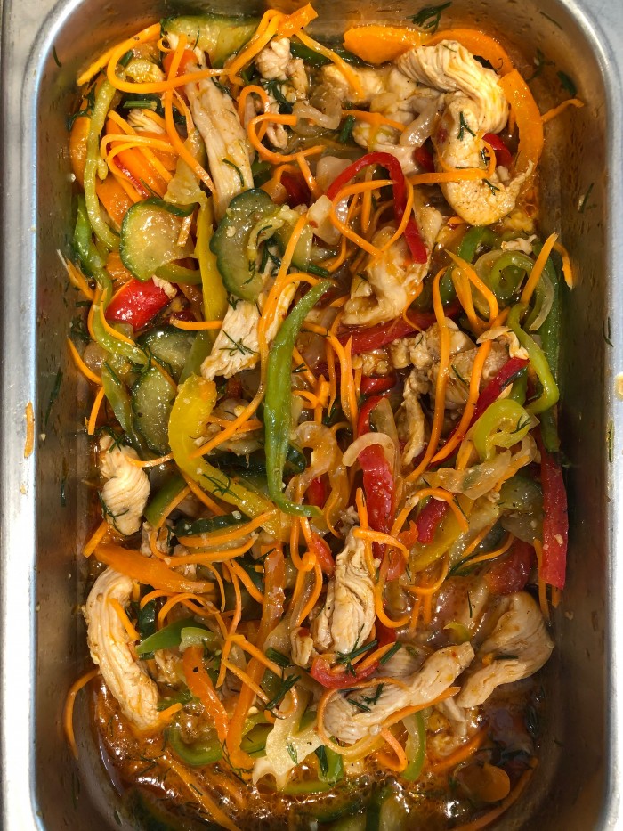 Салат корейский "Хе" с курицей