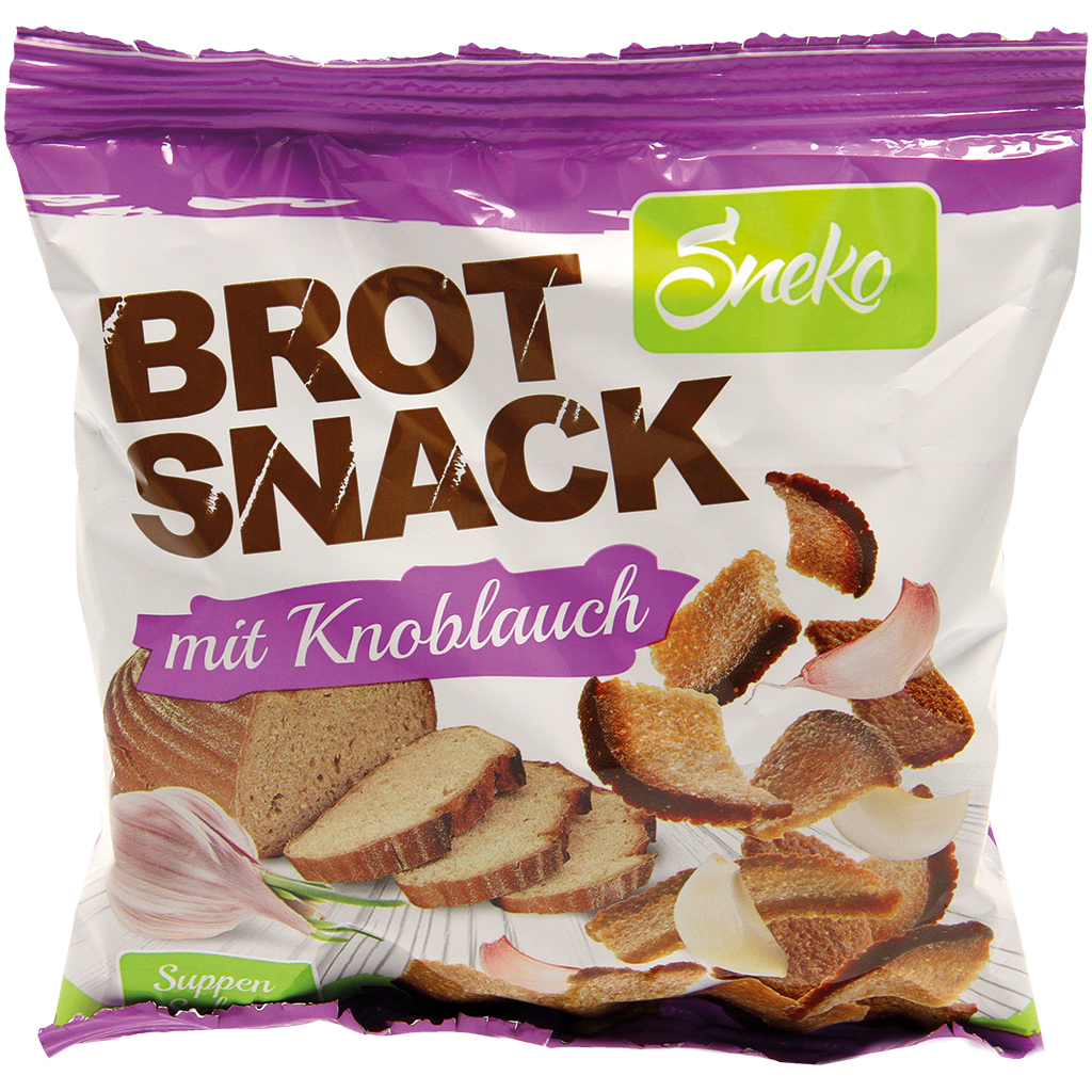 Snack van geroosterd tarwe-roggebrood met knoflook