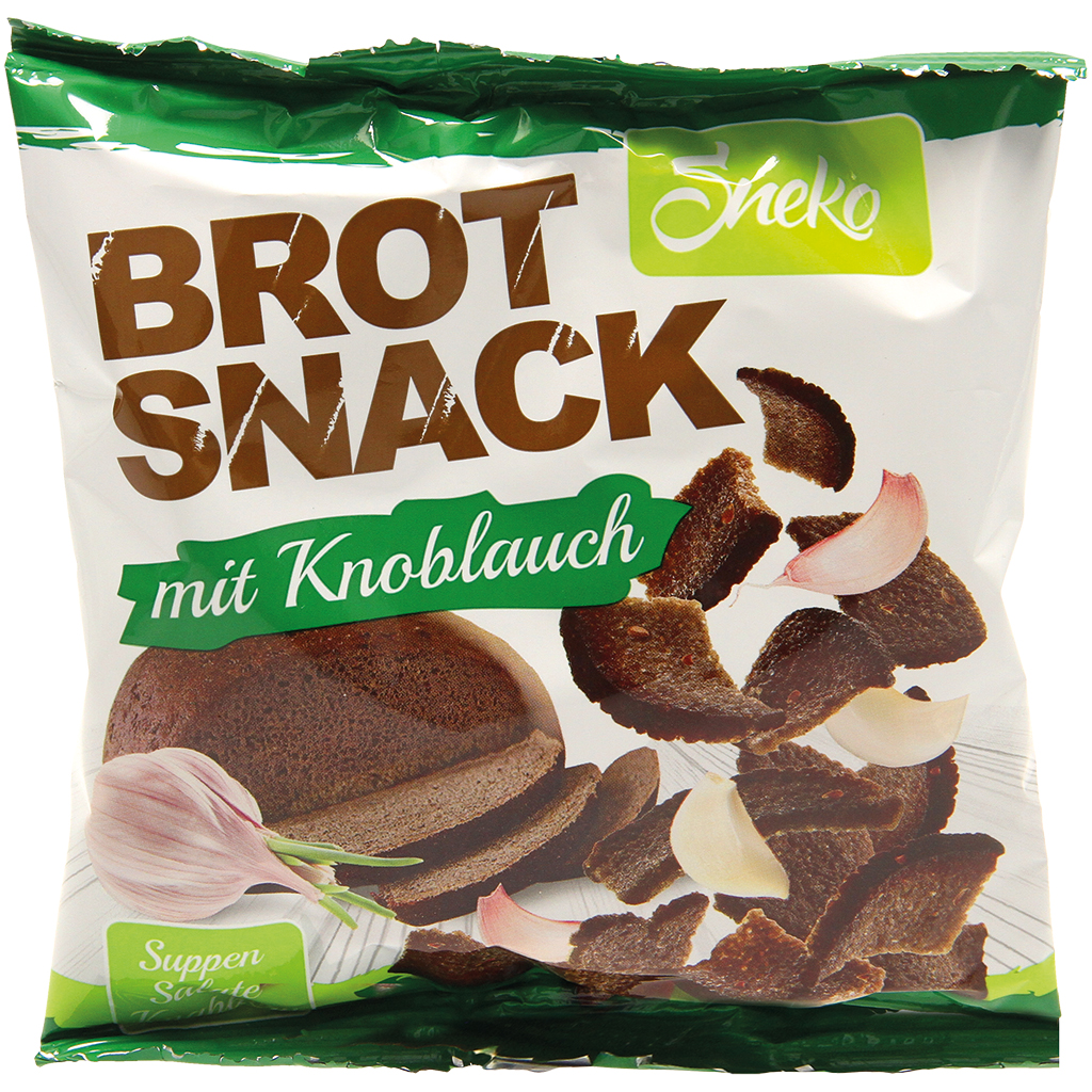 Snack van geroosterd tarwemengbrood met knoflook