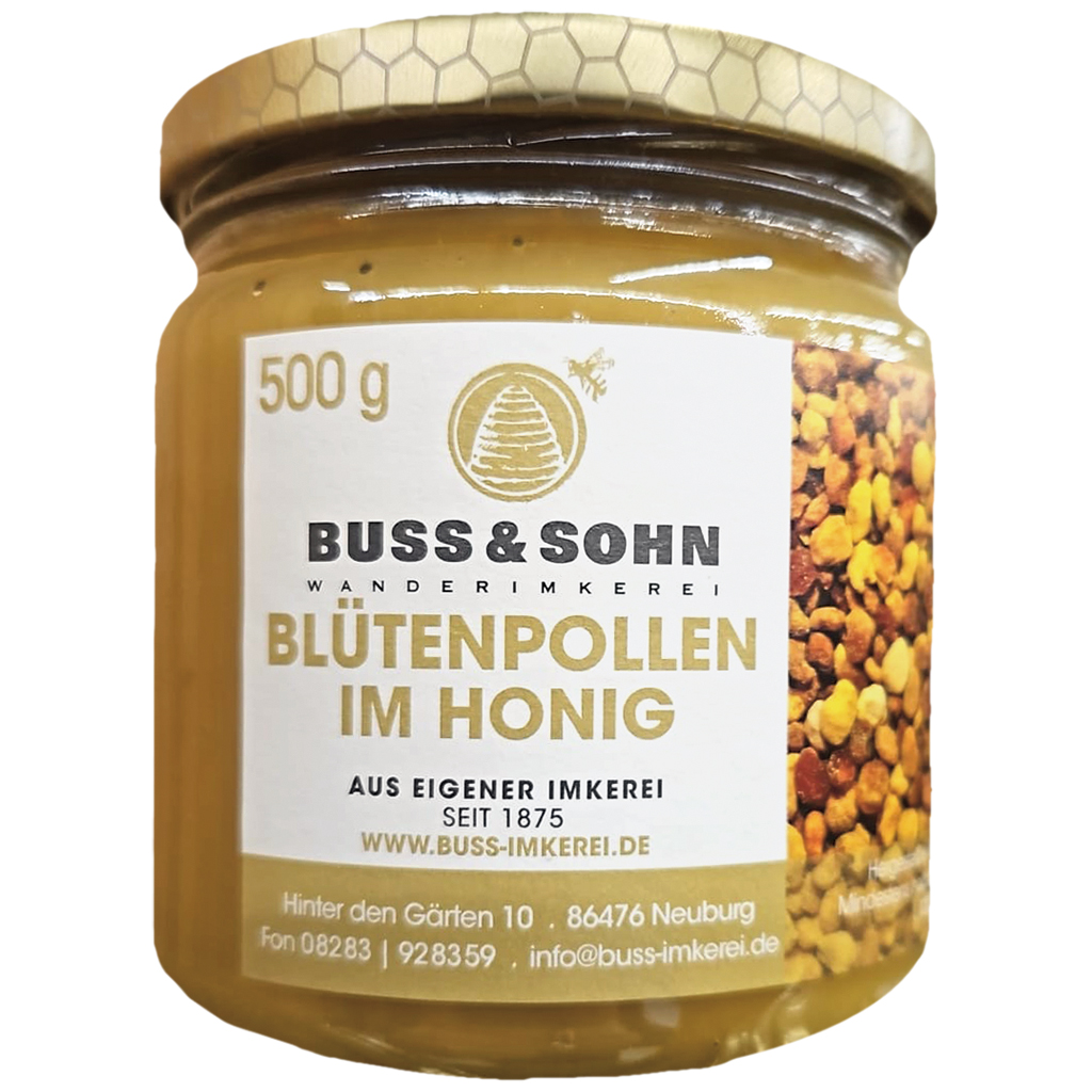 Bloemenpollen in honing