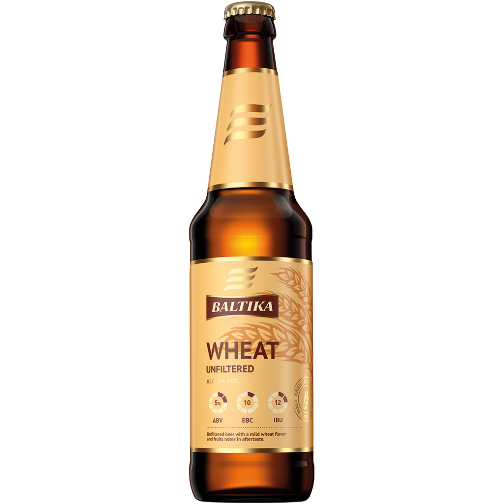 Helles Bier "Baltika Weizen", natuurtrüb 5,0% vol., 20 x 0,45L