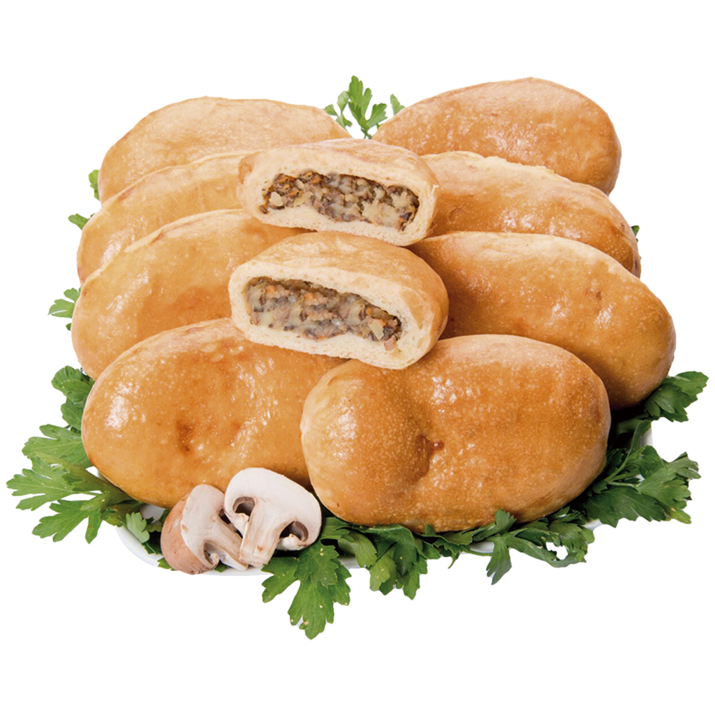 Hefedeegzakken "Pirogi" met champignons