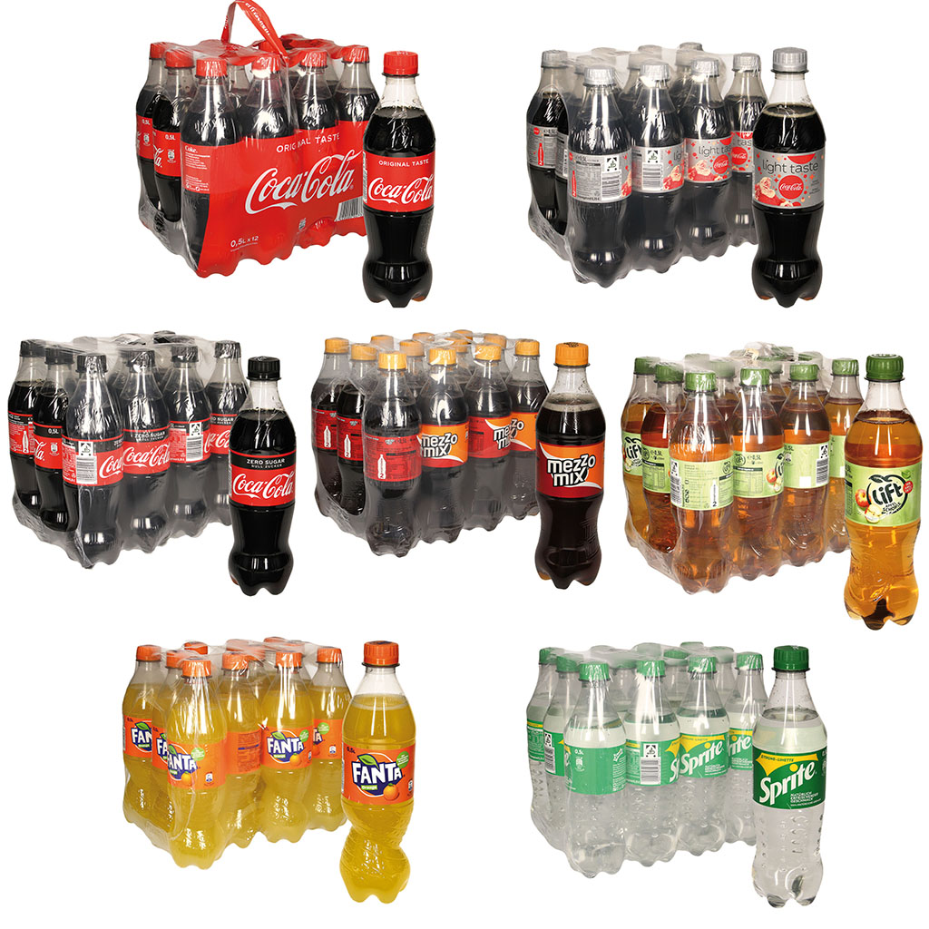 Cola, Fanta, Sprite, Mezzo-Mix, Appelschorle 12 x 0,5L