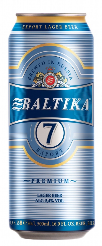 Export Lager Bier "Baltika" Nr. 7, 5,4% vol. 24 x 0,5l