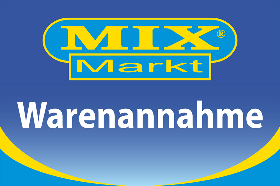 Alu-Dibond Schild 60 x 40 cm "Warenannahme" Mix Markt. Levertermijn: 2 weken