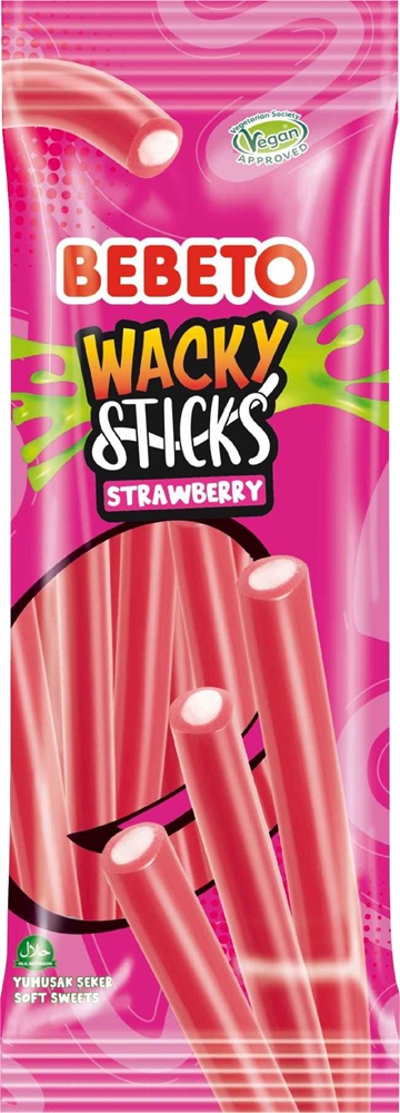 Фруктовые жевательные конфеты "Wacky Stick Cool Strawberry"