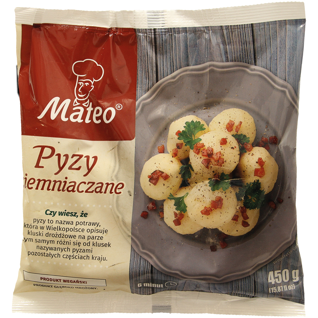 Knoedels op Poolse wijze, met aardappelvlokken en aardappelgries, diepgevroren "Pyzy ziemniaczane"
