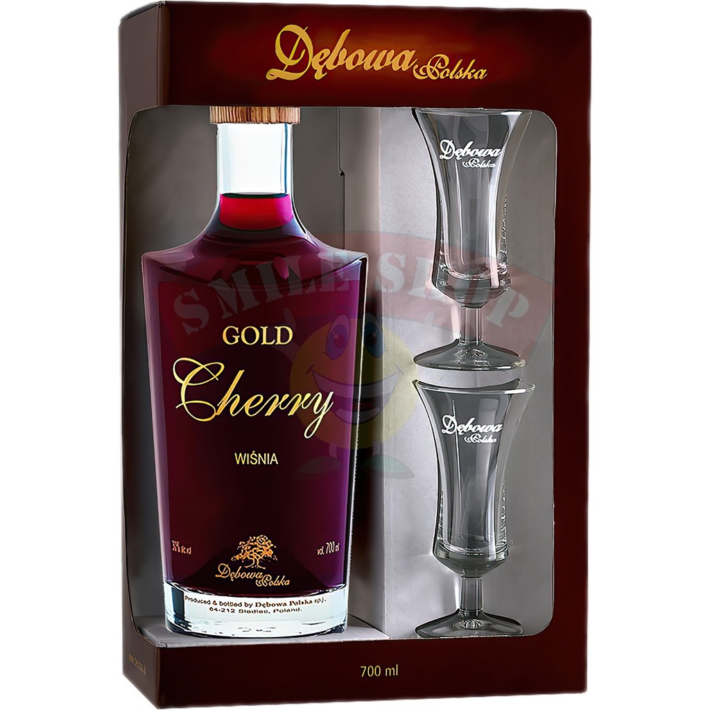 Debowa Likier Gold Cherry Wisnia 0,7l/30% + 2 glaasjes