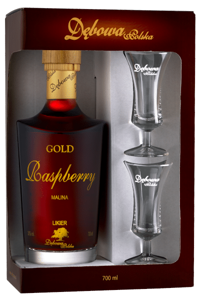 Debowa Likeur Raspberry 0,7l/20% + 2 glaasjes