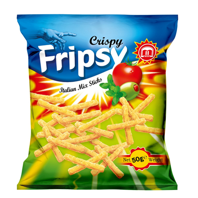 Хрустящие палочки Fripsy со вкусом помидоров, оливок и орегано