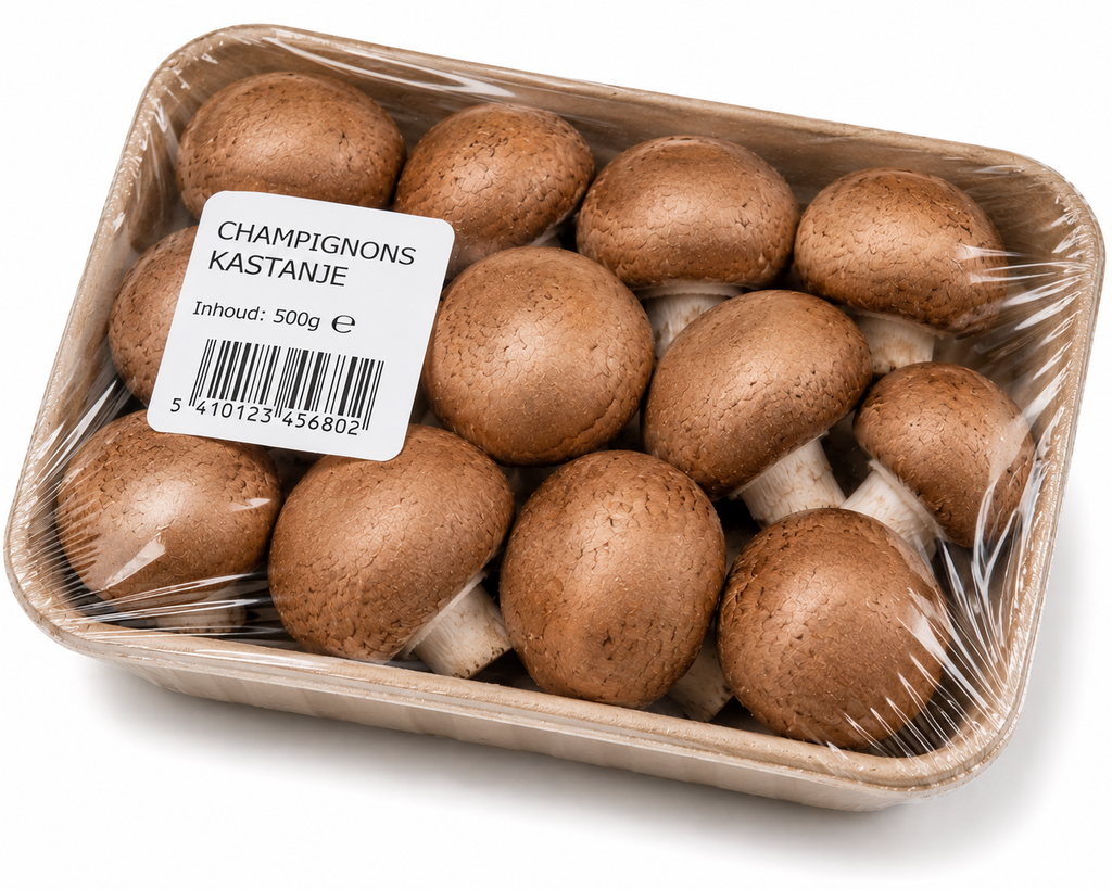 Champignons kastanje verpakt