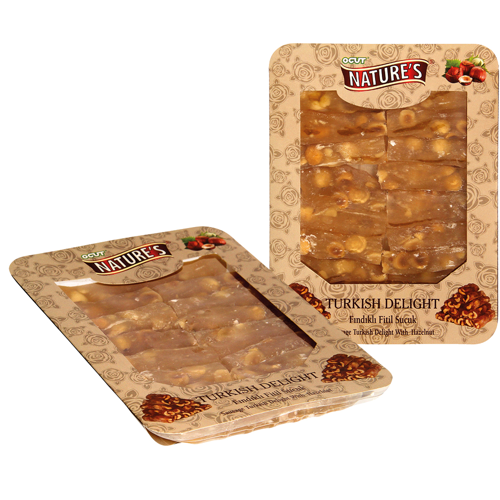 Turkse gelei snoep specialiteit "Lokum" met hazelnoten