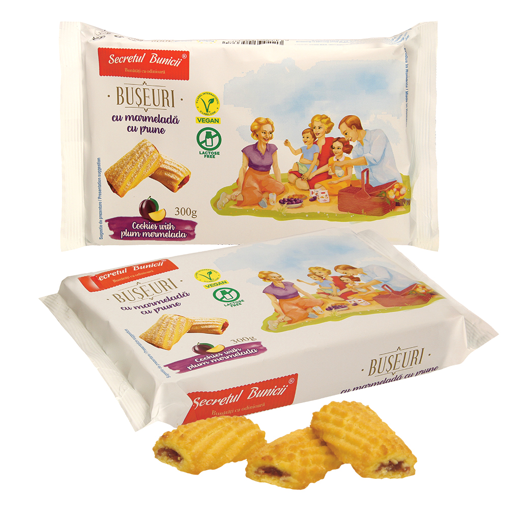 Mürbekekse met appel-pruimen-aroniaconfituur met pruimenaroma "Secretul bunicii" vegan