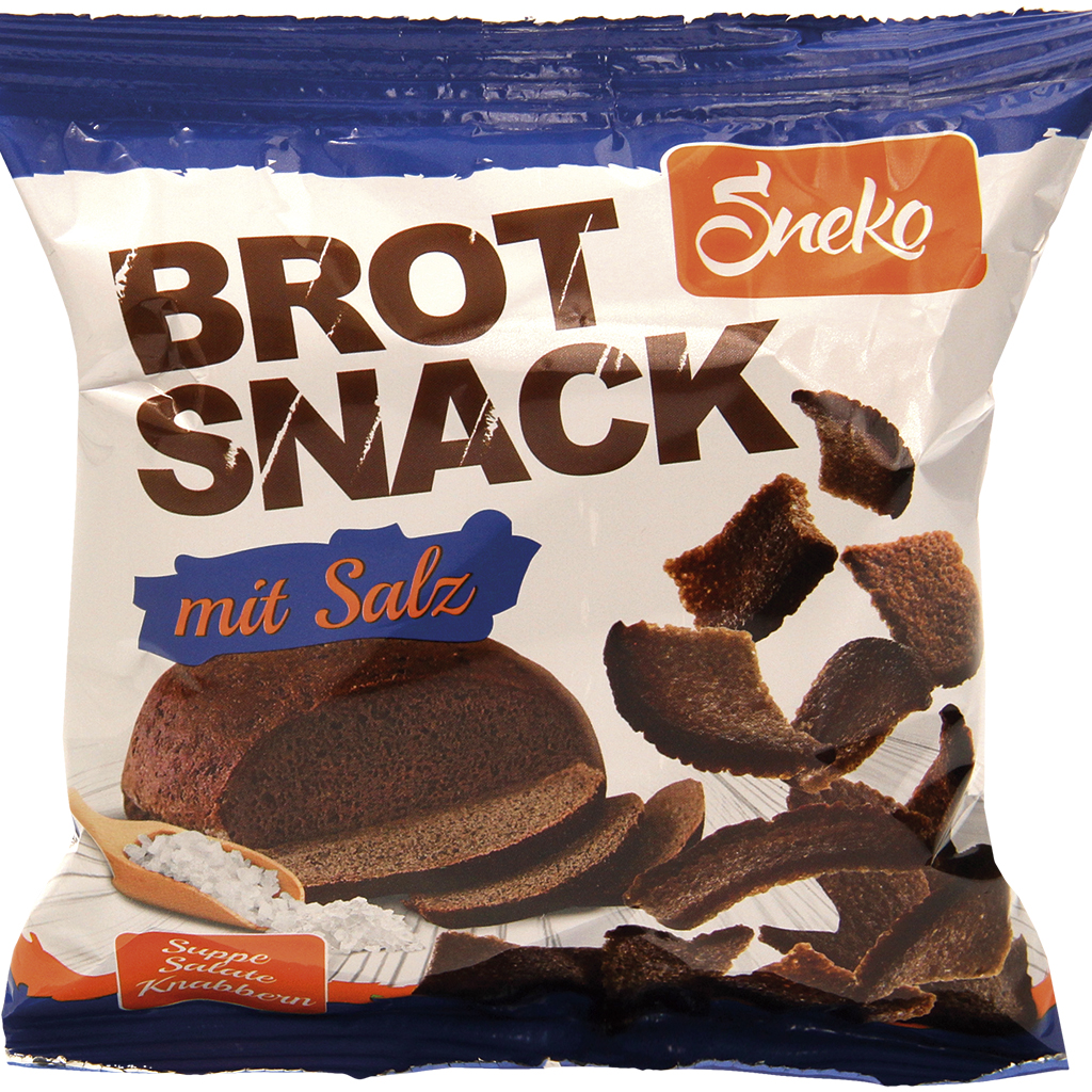 Snack van roggebroodmix met zout