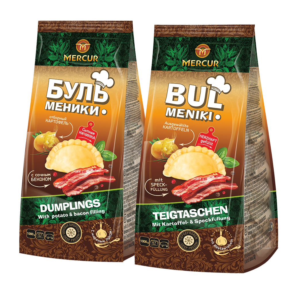 Mercur ""Bulmeniki""-deegvullingen met aardappel- en spek vu