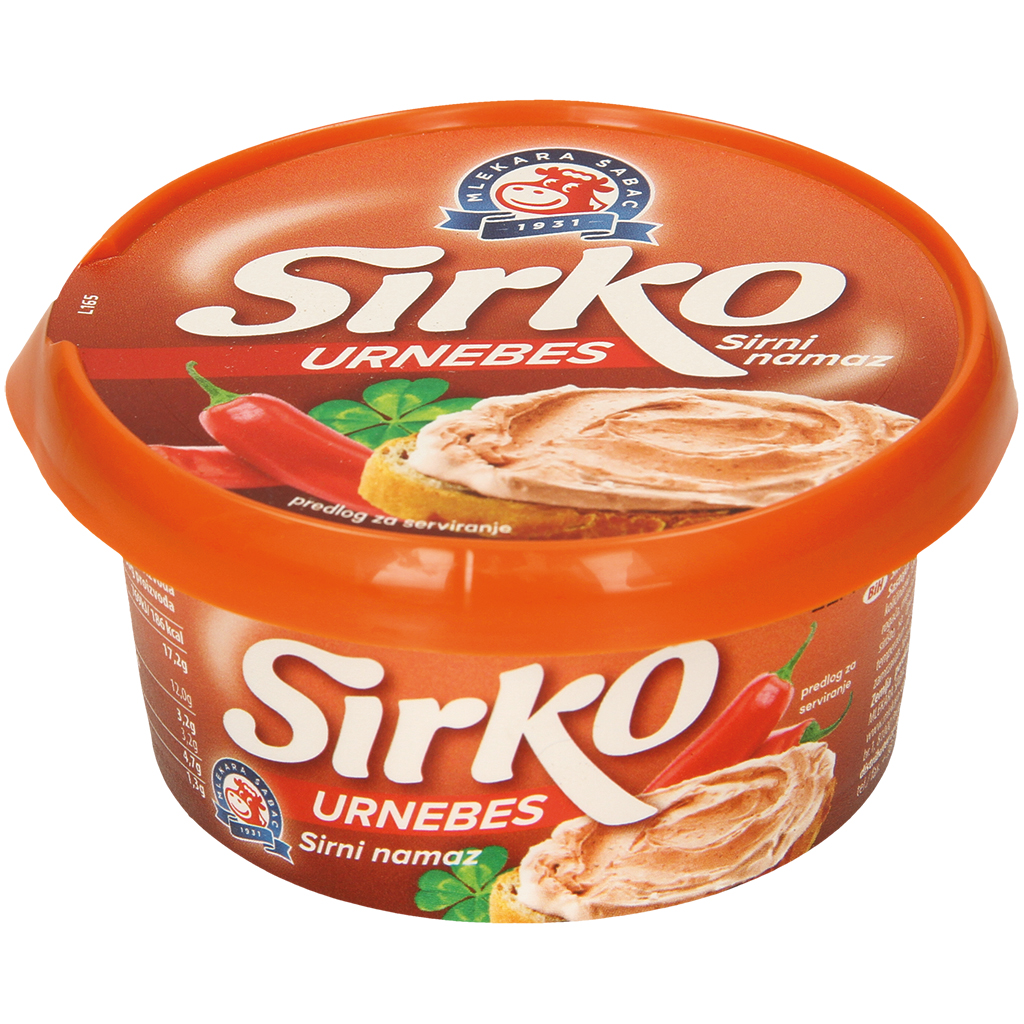 Romige kaasbereiding met paprikasmaak "Sirko urnebes", pitti