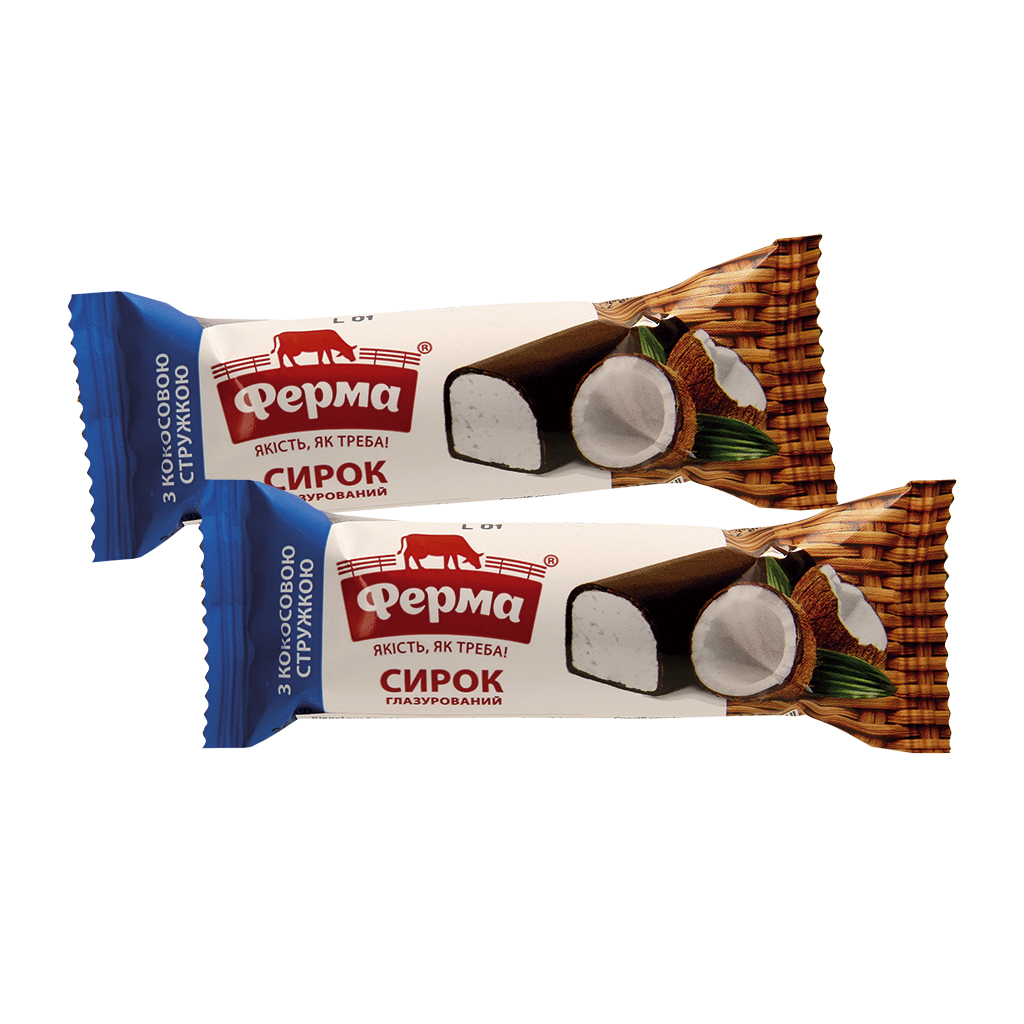 Reep van verse kaasbasis met kokosmaak
