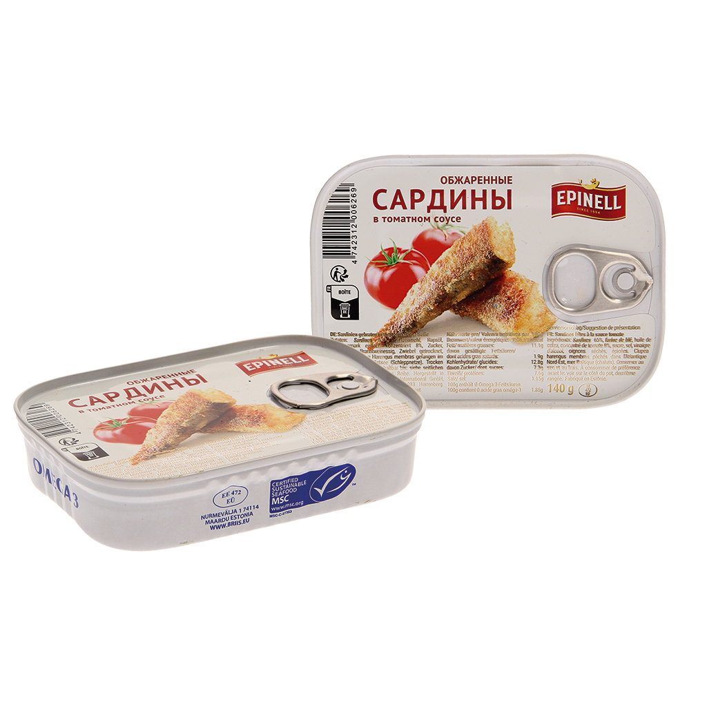 Gebakken sardines in tomatenhoudende saus